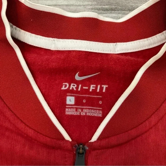 Washington‎ State Cougars Nike Dri-Fit 1/2 Zip Red Fleece lined size L - Picture 3 of 10